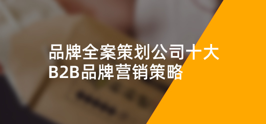 品牌全案策劃公司十大B2B品牌營銷策略