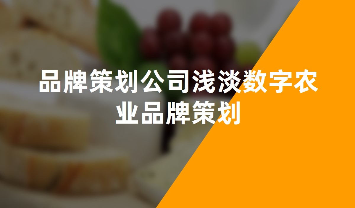 品牌策劃公司淺淡數(shù)字農(nóng)業(yè)品牌策劃